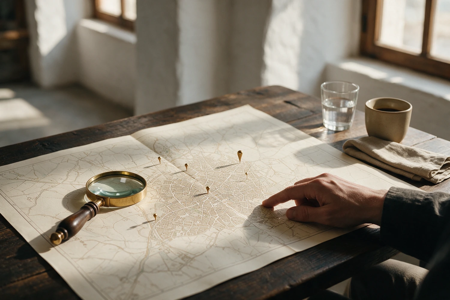 Ilustración de un mapa y el análisis de un negocio local
